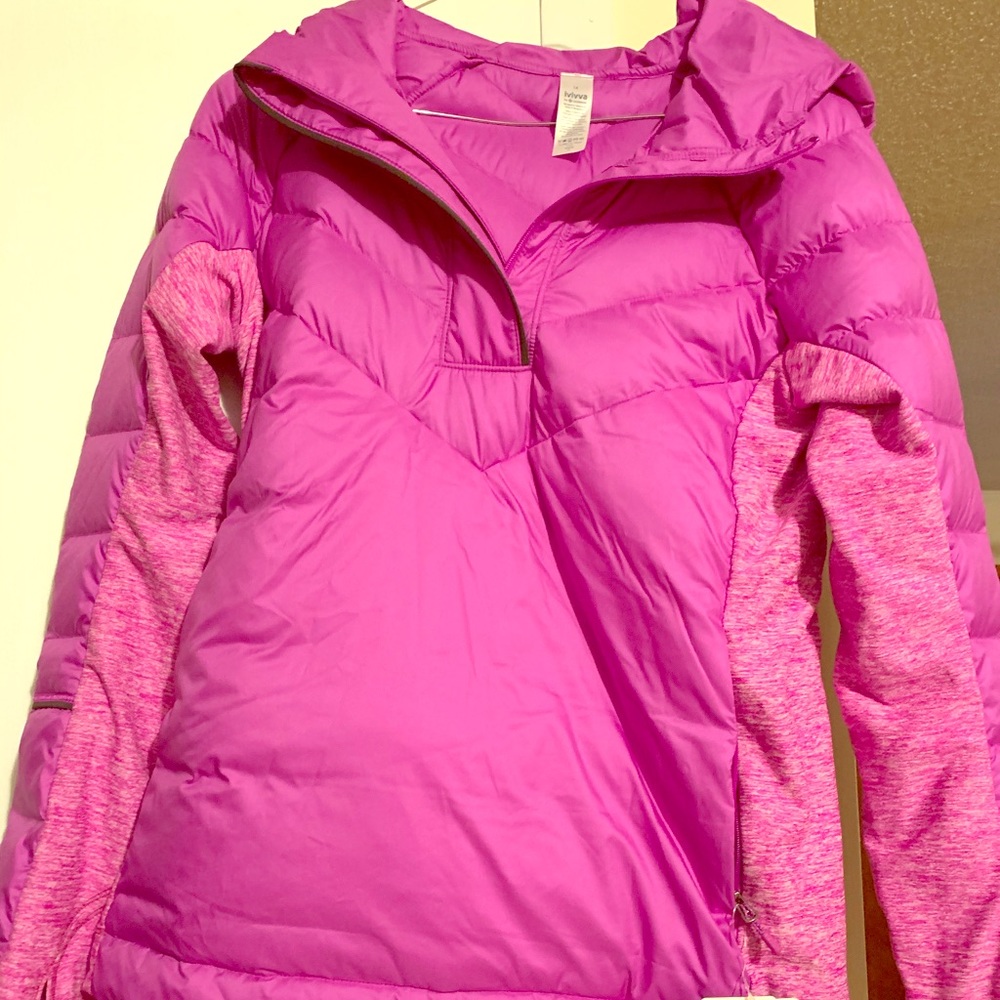 new pink zip up 1/2 zip pullover